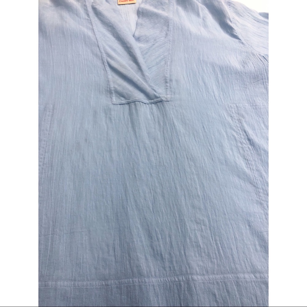 The Vermont Country Store Blue Cotton Blouse - Picture 9 of 16